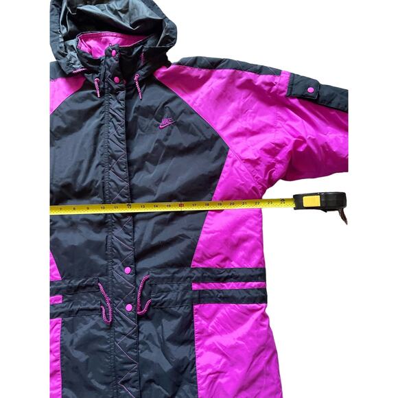 Nike Womens/Teen Coat/Jacket Hidden Hood Vibrant Color Size Medium Vintage 90s - Picture 3 of 8